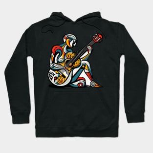 Guitar illustration. Guitar illustration in cubist style Hoodie